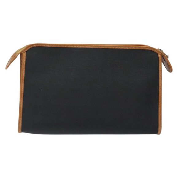 Christian Dior Clutch Bag PVC Canvas Black Brown Auth - Picture 12 of 15